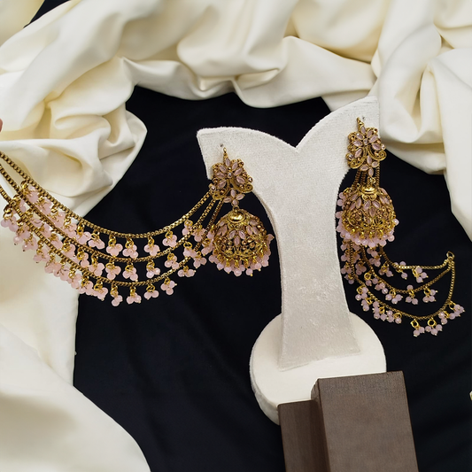 Jhumki with 3 line heavy sahara