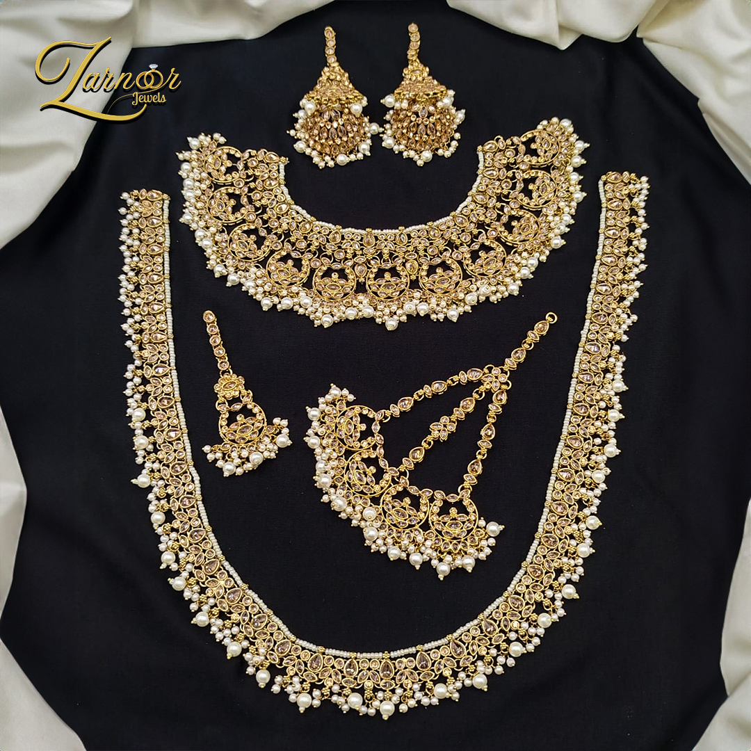 Reverse A.D Bridal Set with Stylish Mala