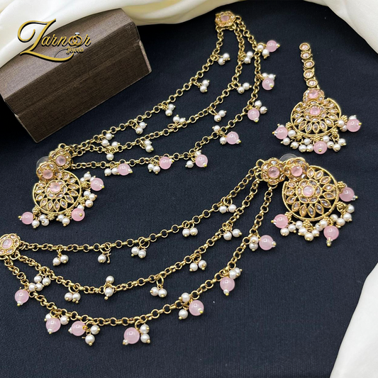 Elegant earrings tika with premium look 3 layers sahara