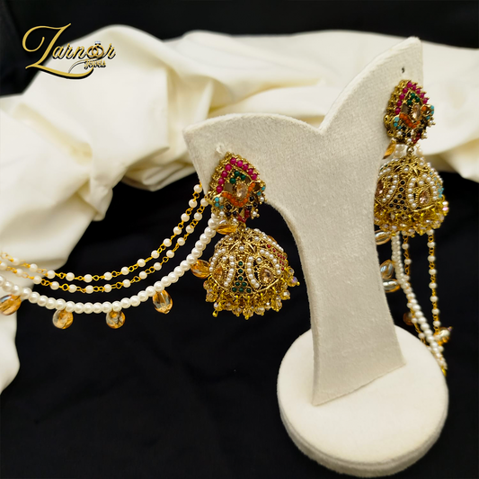 Noraten jhumki with 3 line Sahara