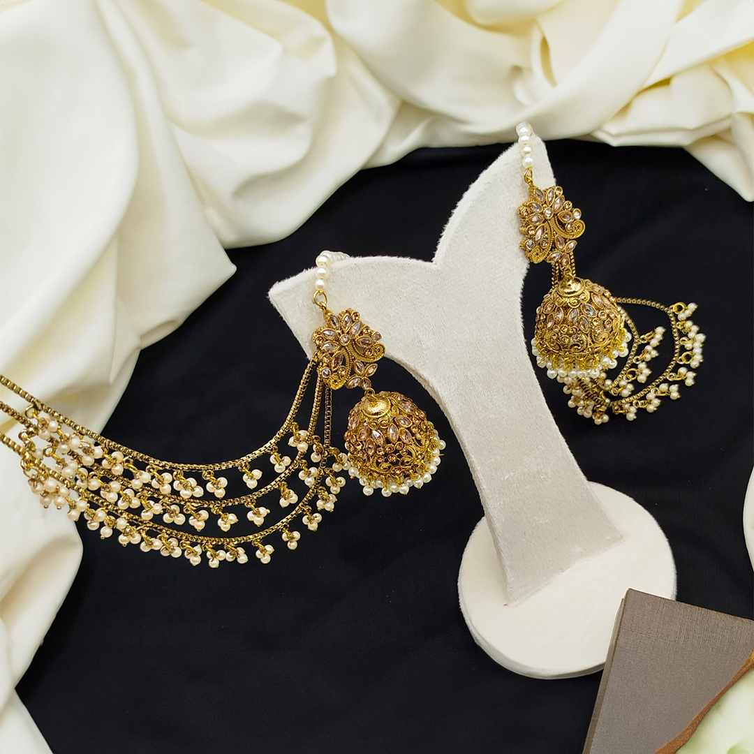 Jhumki with 3 line heavy sahara