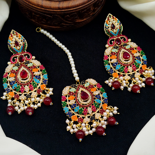 Stylish Earrings with heavy tika
