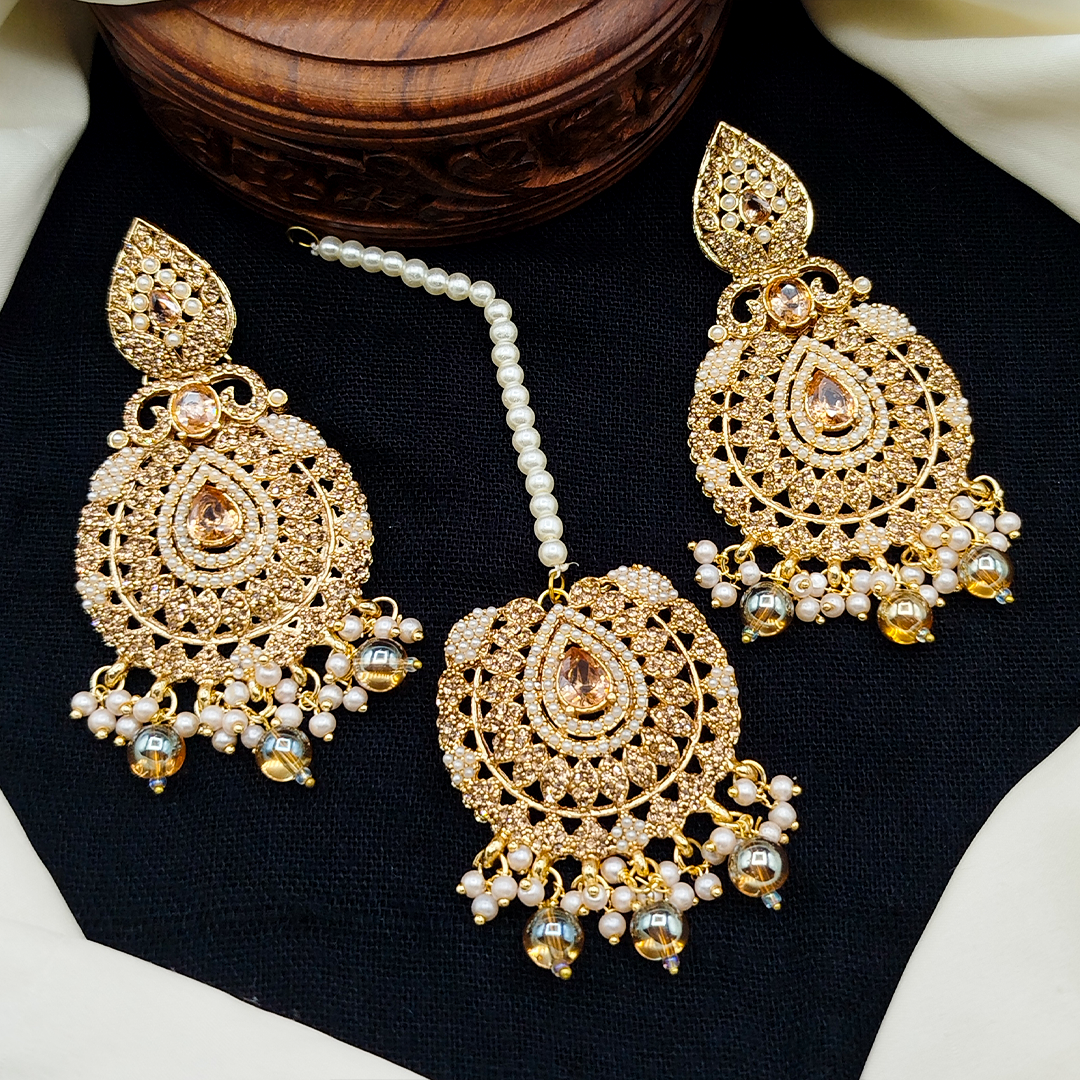Stylish Earrings with heavy tika