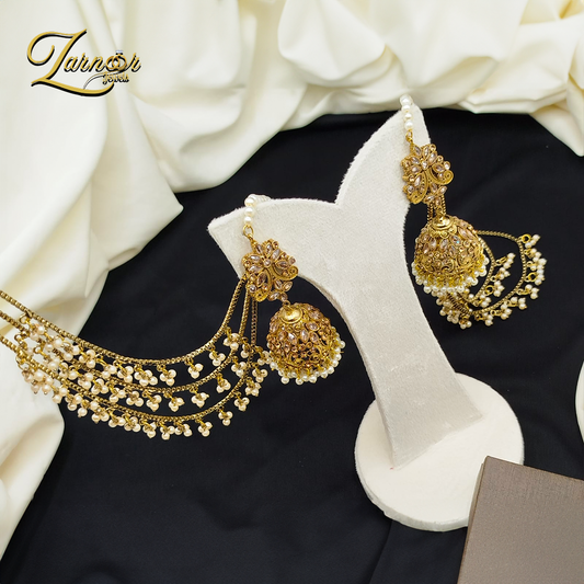 Jhumki with 3 line heavy sahara