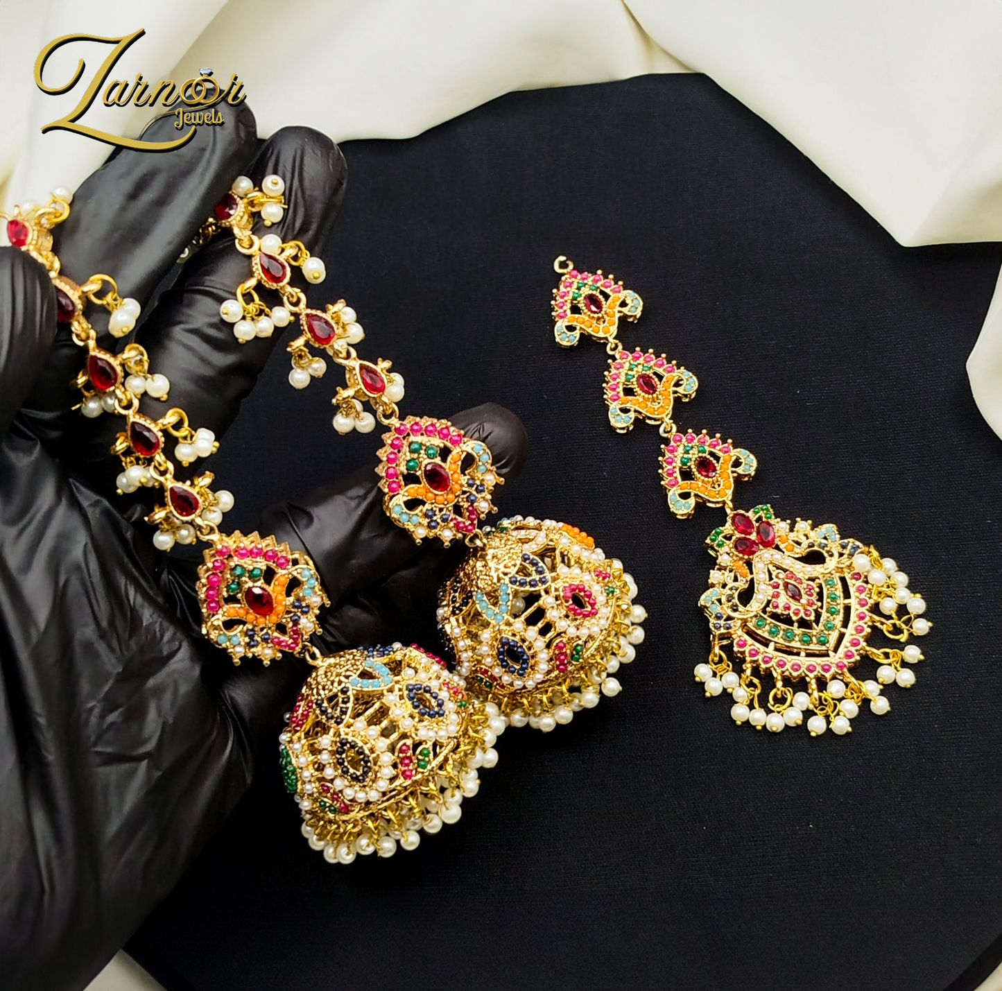 Noraten jhumki with tika