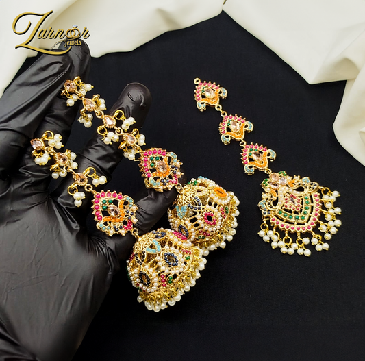 Noraten jhumki with tika