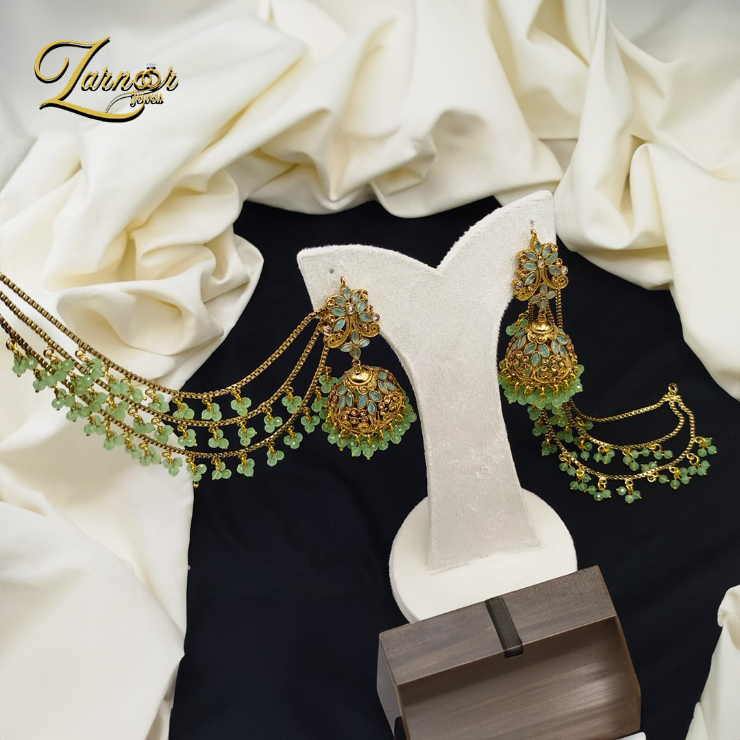 Jhumki with 3 line heavy sahara