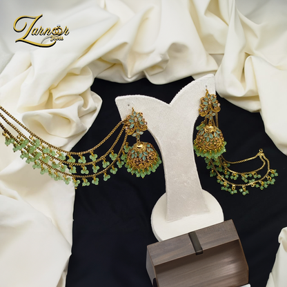 Jhumki with 3 line heavy sahara