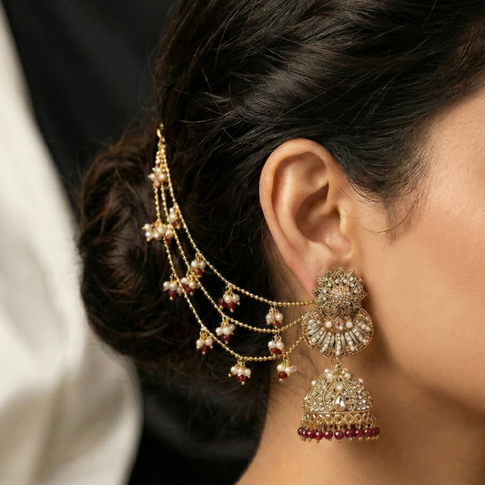 Stylish Jhumki with 3 line Sahara