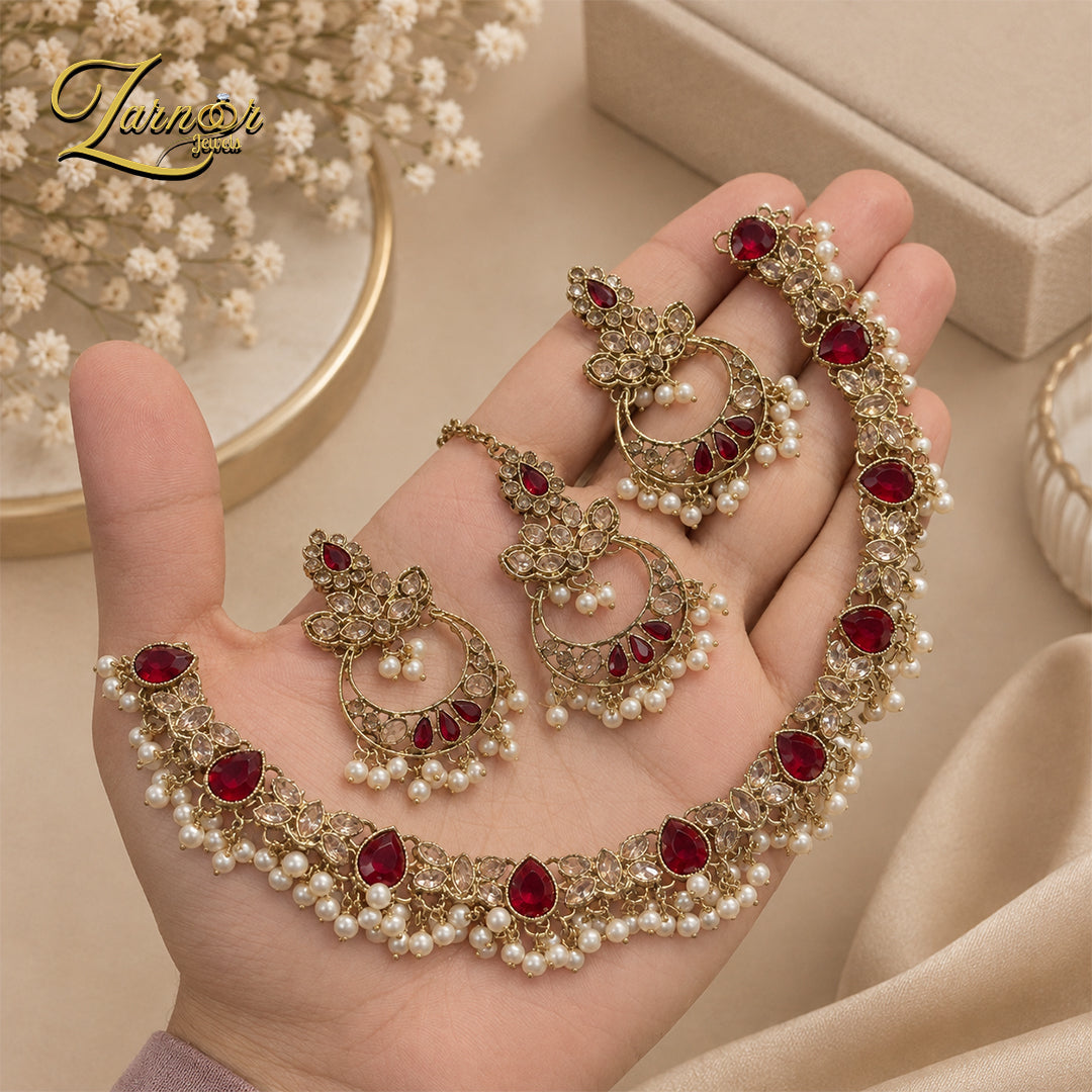 Stylish Crescent Necklace Set