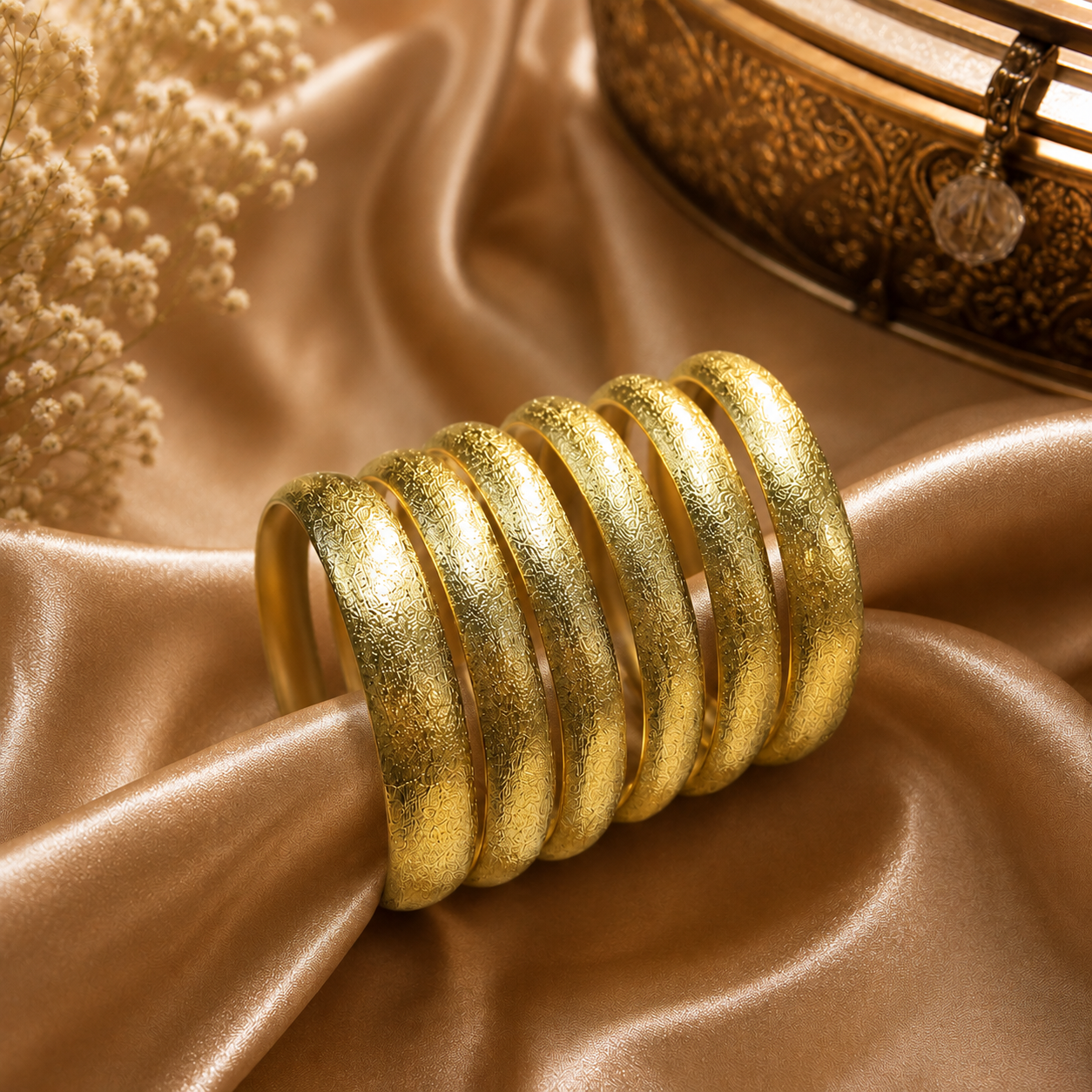 Gold look bangles set