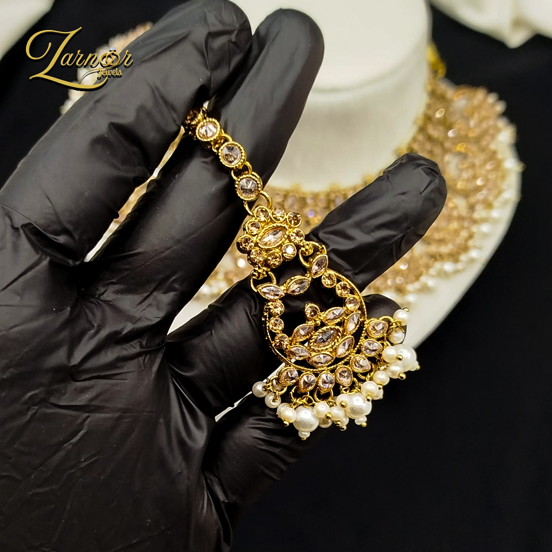 Reverse A.D Bridal Set with Stylish Mala