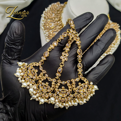 Reverse A.D Bridal Set with Stylish Mala