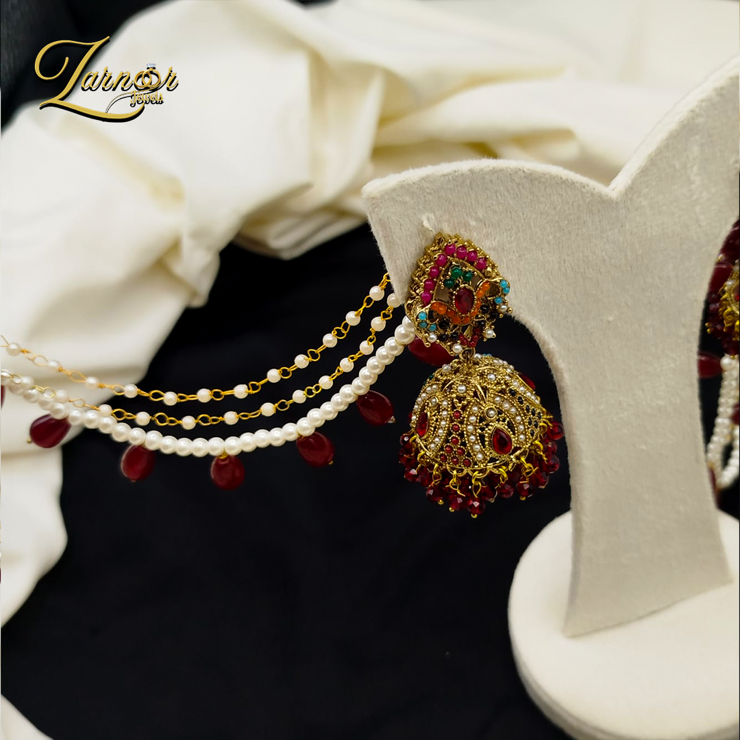 Noraten jhumki with 3 line Sahara