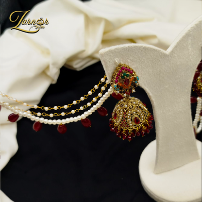 Noraten jhumki with 3 line Sahara