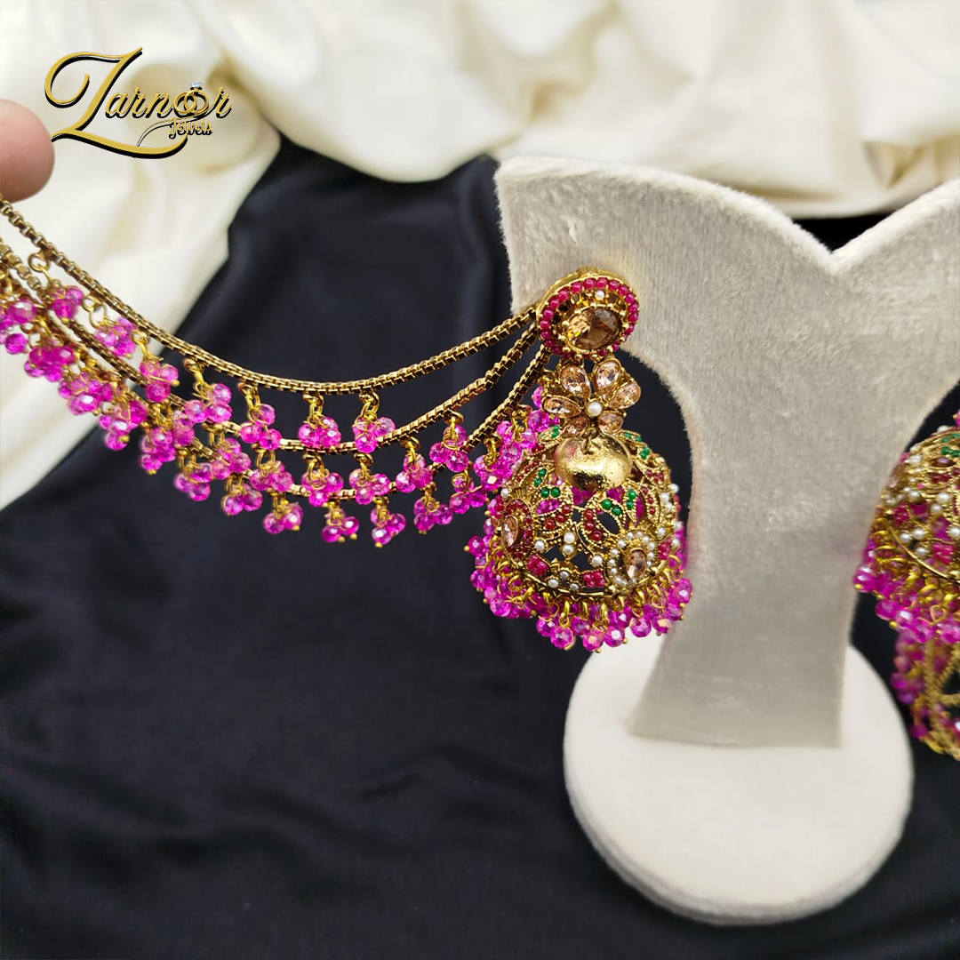 Noraten jhumki with 3 line heavy Sahara