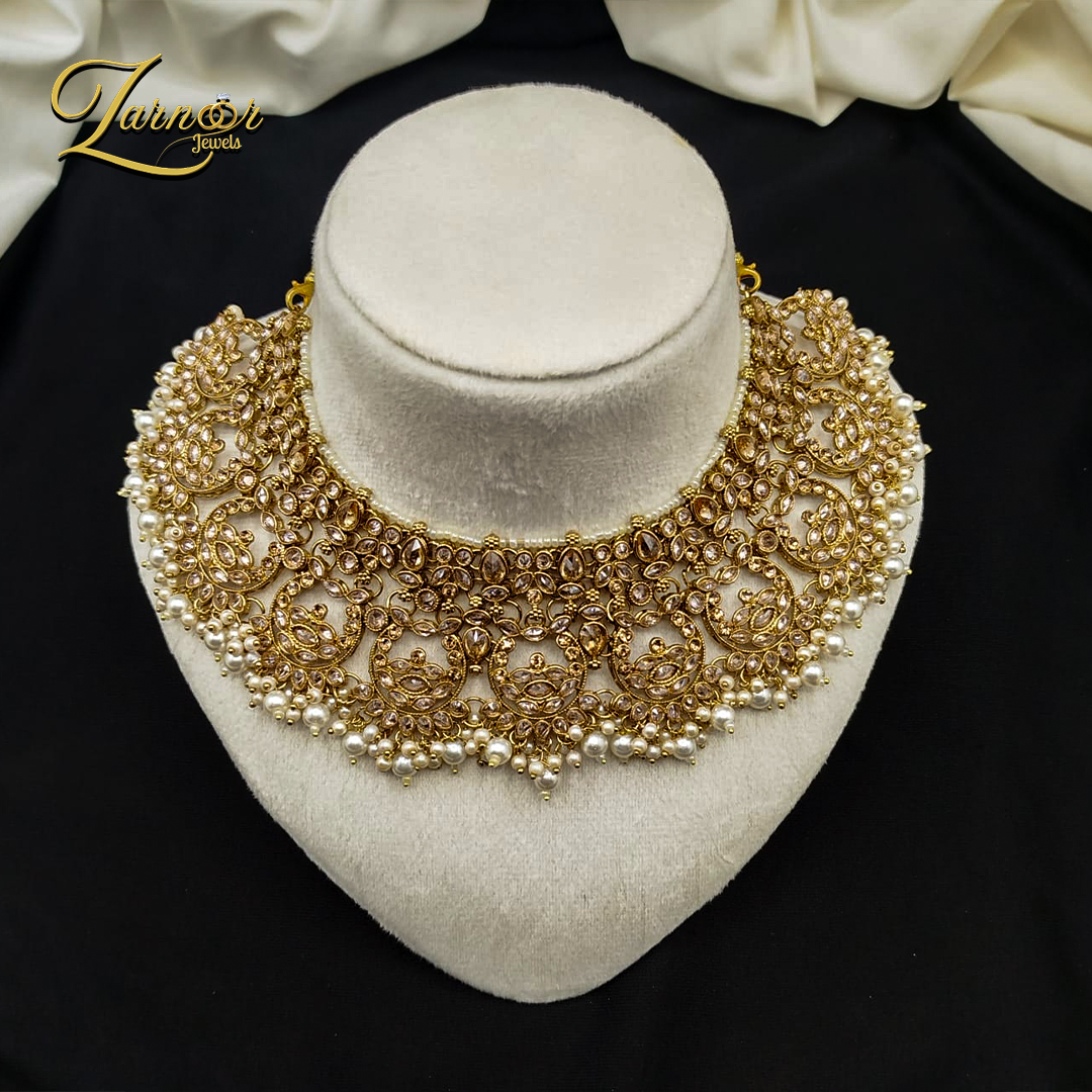 Reverse A.D Bridal Set with Stylish Mala