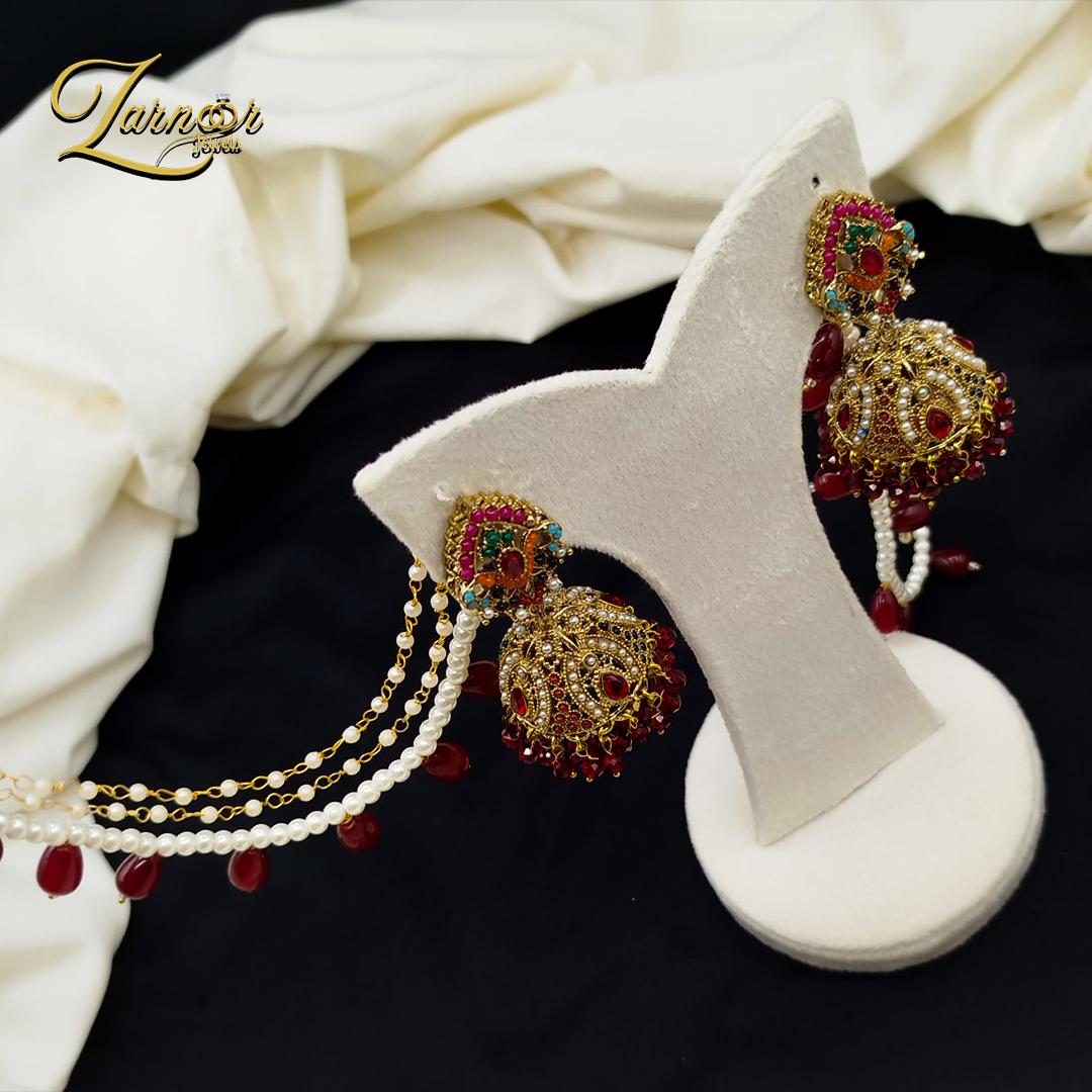 Noraten jhumki with 3 line Sahara