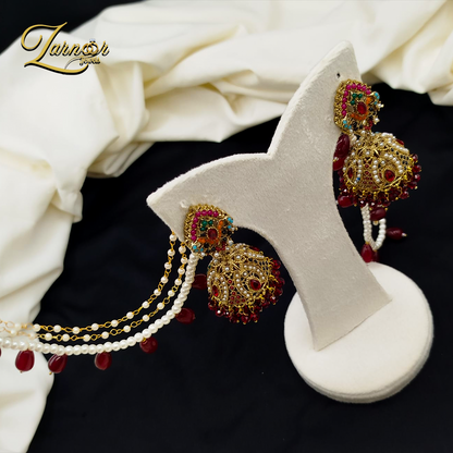 Noraten jhumki with 3 line Sahara