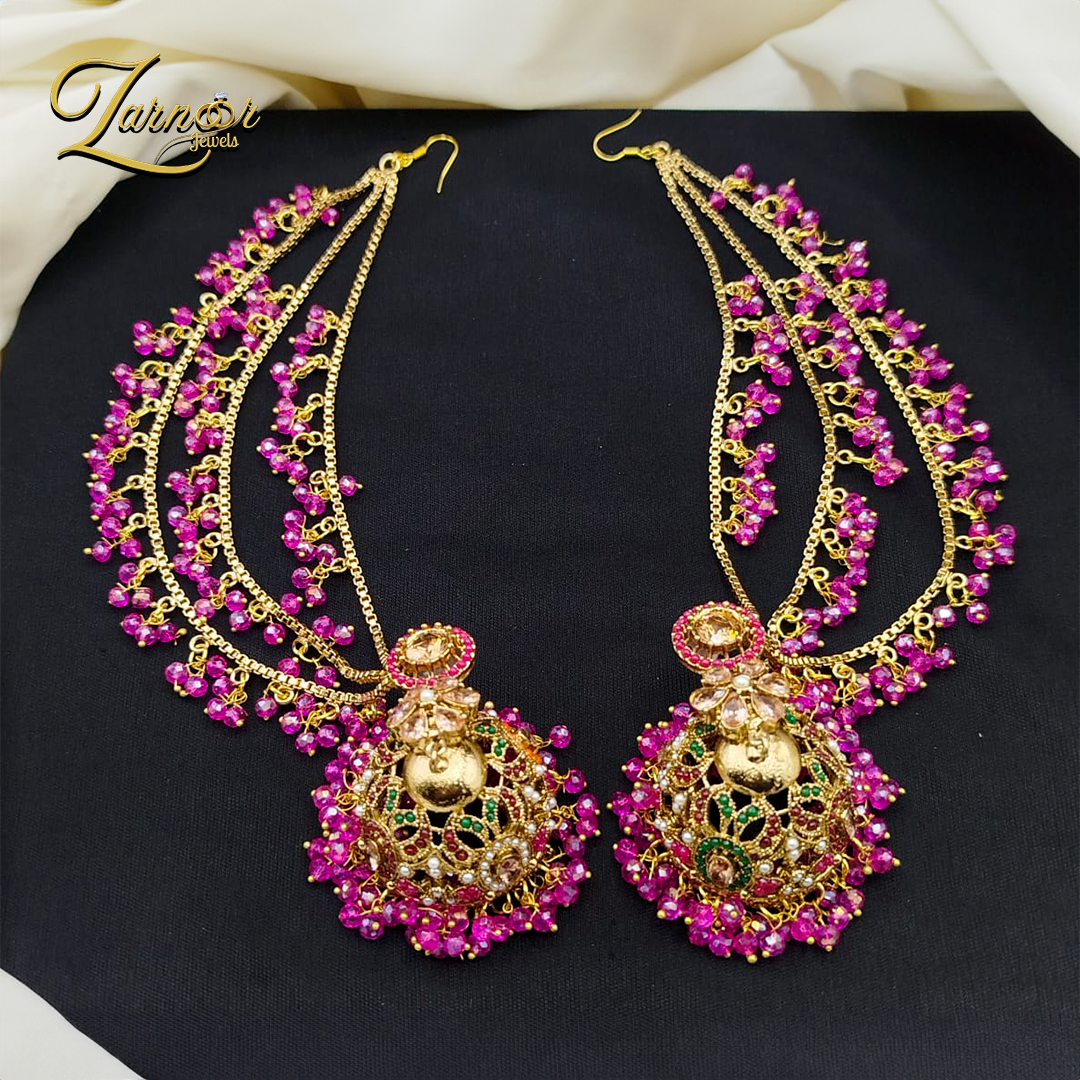 Noraten jhumki with 3 line heavy Sahara