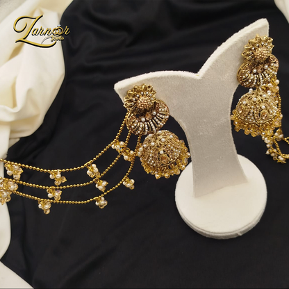 Stylish Jhumki with 3 line Sahara