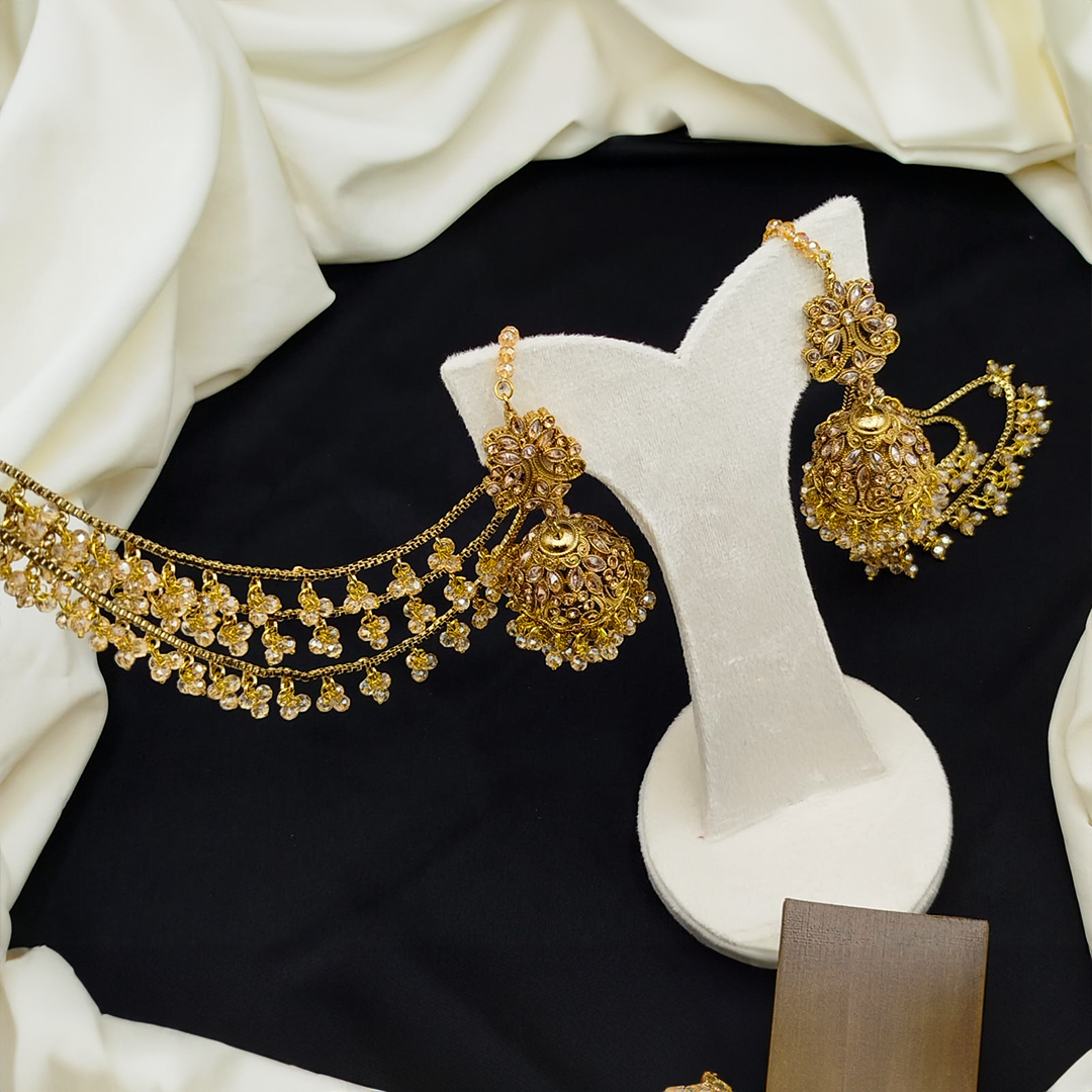 Jhumki with 3 line heavy sahara