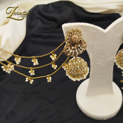 Stylish Jhumki with 3 line Sahara