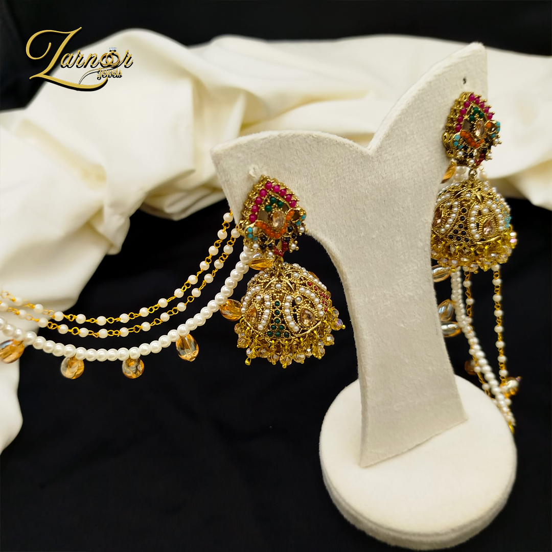 Noraten jhumki with 3 line Sahara