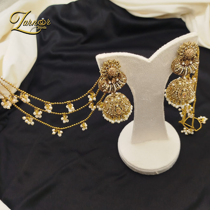 Stylish Jhumki with 3 line Sahara