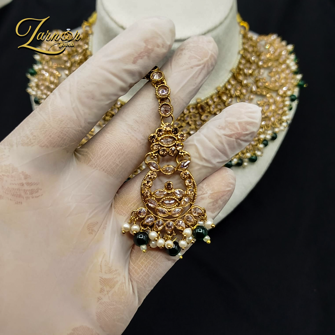Reverse A.D Bridal Set with Stylish Mala