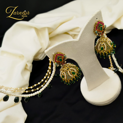 Noraten jhumki with 3 line Sahara