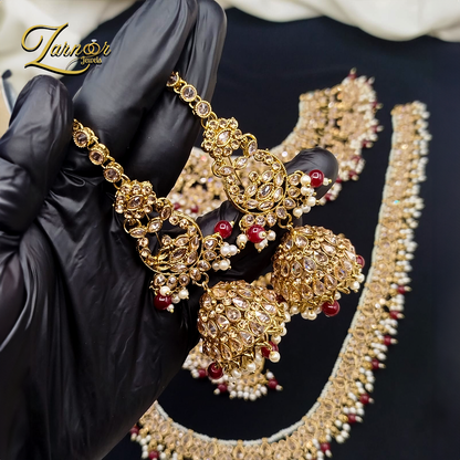 Reverse A.D Bridal Set with Stylish Mala