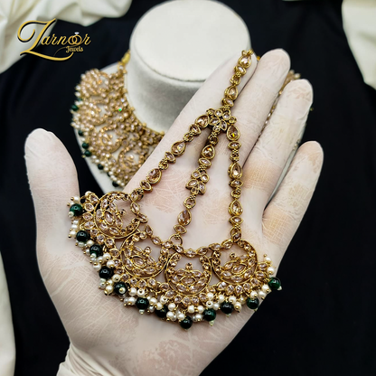 Reverse A.D Bridal Set with Stylish Mala