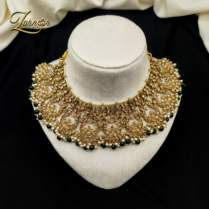 Reverse A.D Bridal Set with Stylish Mala