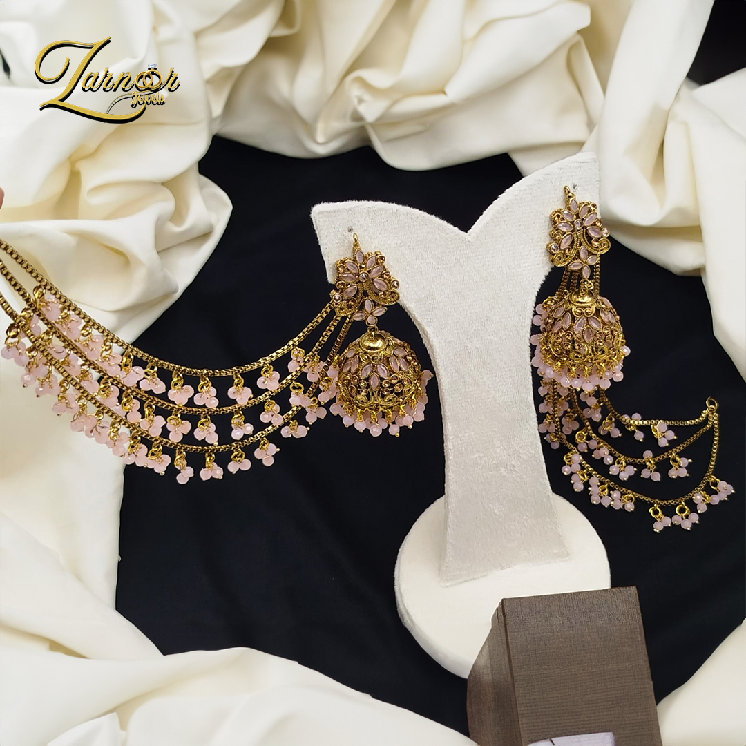 Jhumki with 3 line heavy sahara