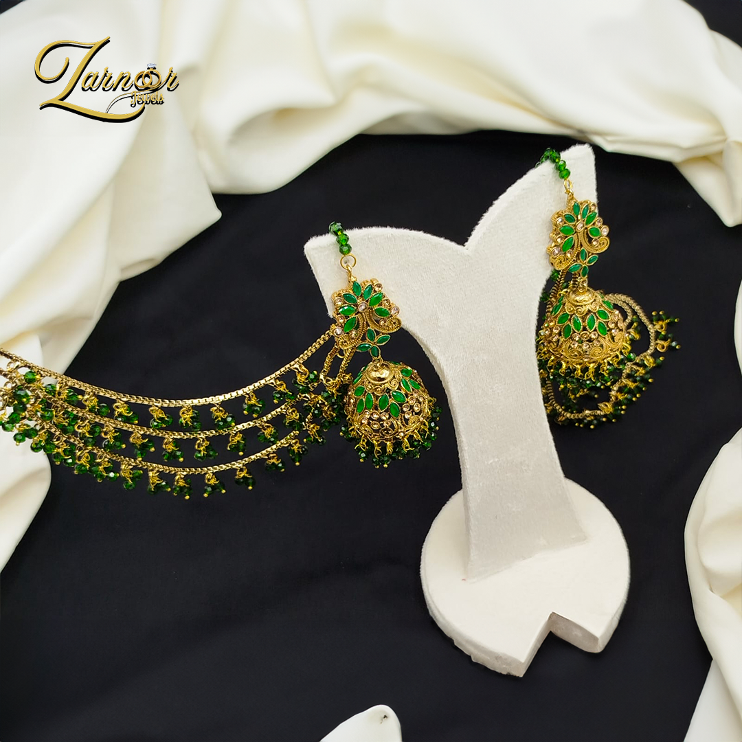 Jhumki with 3 line heavy sahara