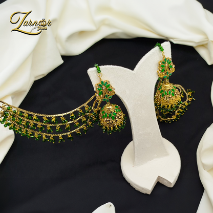 Jhumki with 3 line heavy sahara