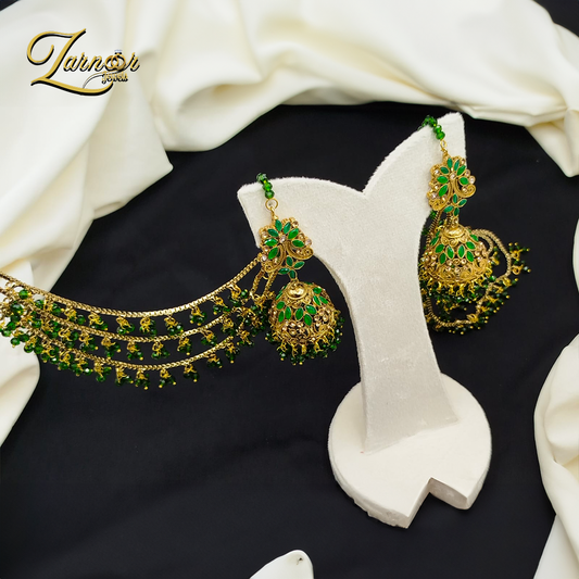 Jhumki with 3 line heavy sahara