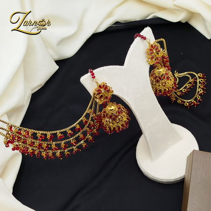 Jhumki with 3 line heavy sahara