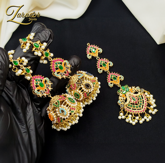 Noraten jhumki with tika